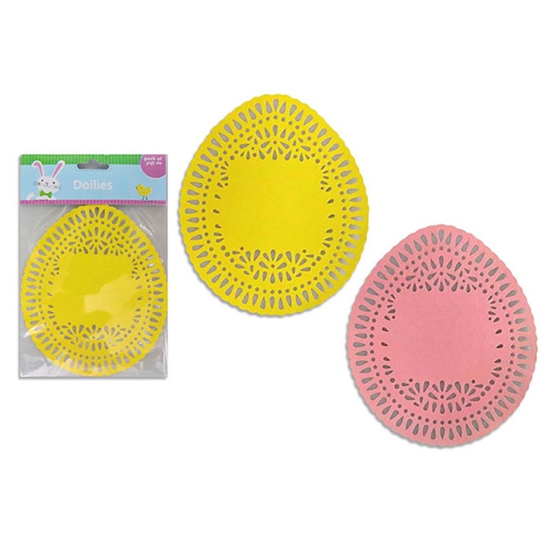 Easter Egg Shaped Paper Doilies, 6.5 x 5.5 Inches, 20 Count