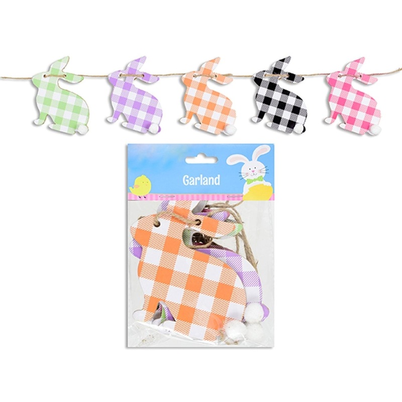 Easter Gingham Die-Cut Garland, 72 Inches, 1 Count