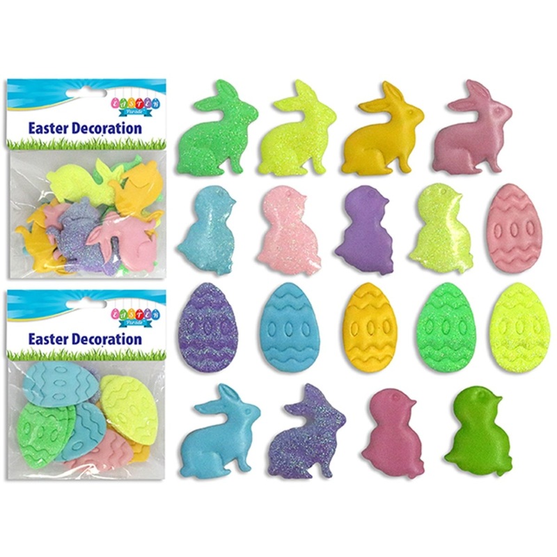 Easter Glitter Puffy Stickers, Assortment, 12 Count