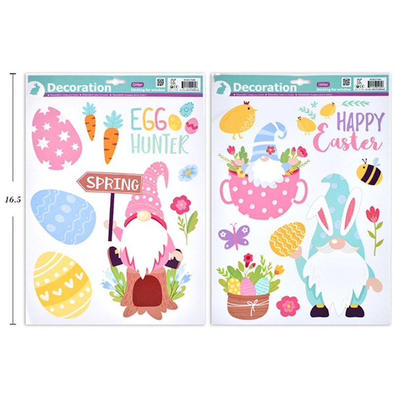 Easter Gnome Window Clings, Assortment, 1 Count