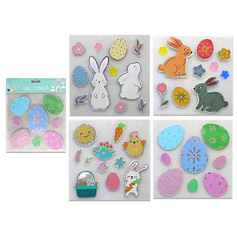 Easter Laser Printed Gel Cling, Assortment, 1 Count