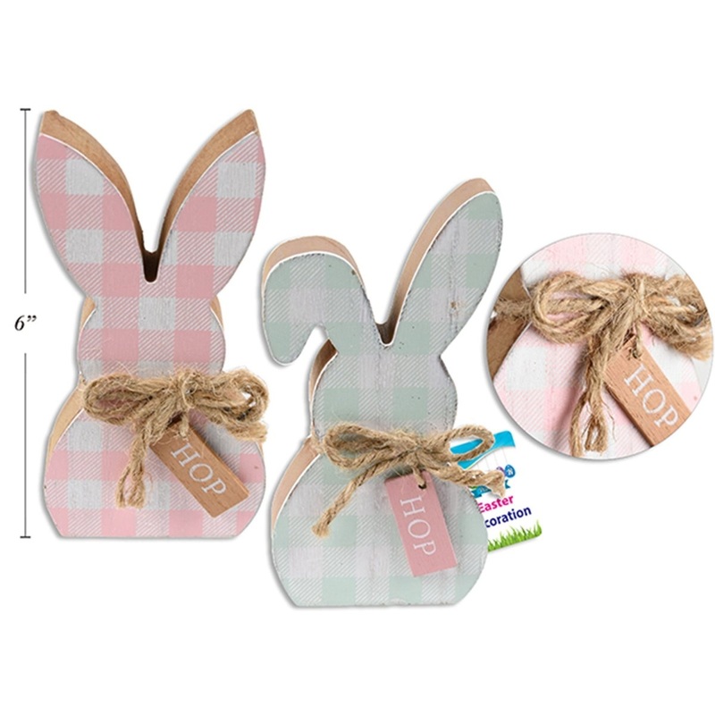 Easter Plaid Bunny Tabletop Decoration, Assortment, 1 Count