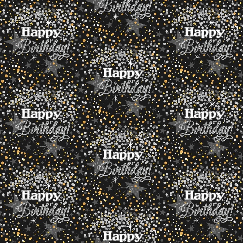 Glittering Birthday Gift Wrap, 60 x 30 Inches, 1 Count