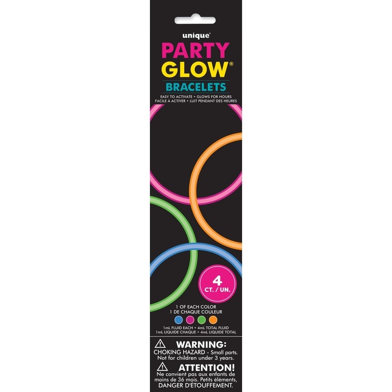 Glow Stick Bracelets, 8 Inches, 4 Count