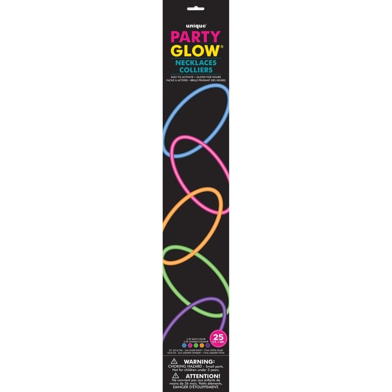Glow Stick Necklaces, 22 Inches, 25 Count