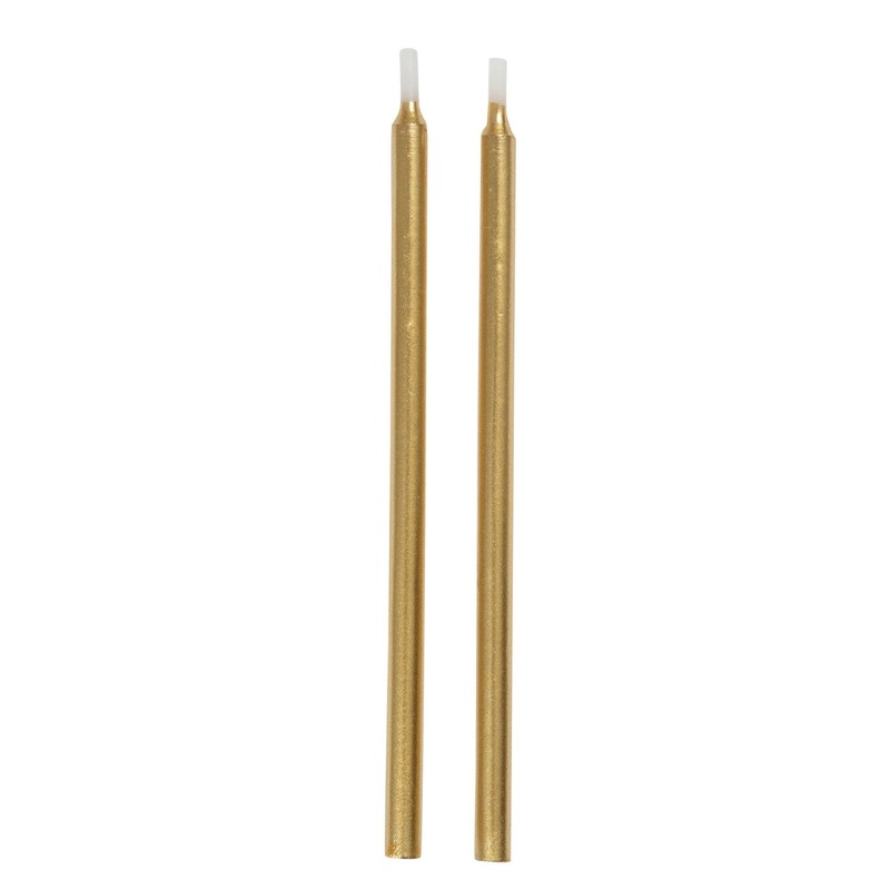Gold Metallic Candles, 5 Inches, 12 Count