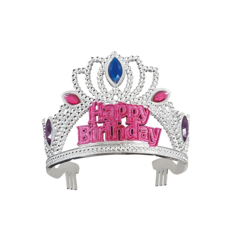 Happy Birthday Plastic Tiara with Gems, 1 Count