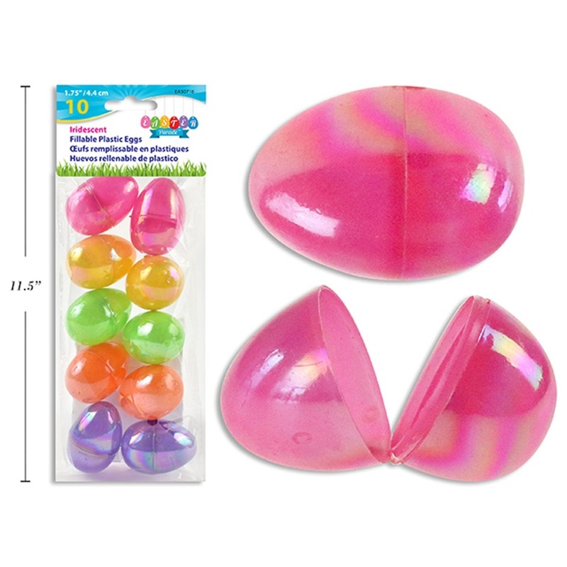 Iridescent Fillable Easter Eggs, 1.75 Inches, 10 Count