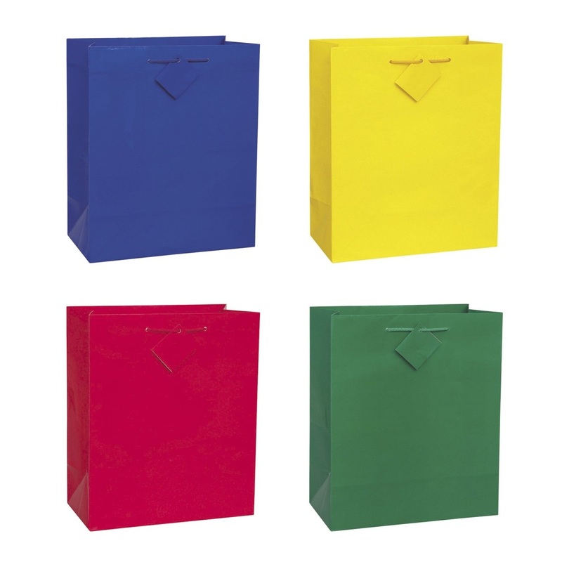 Medium Plain Colour Gift Bag, Assortment, 1 Count