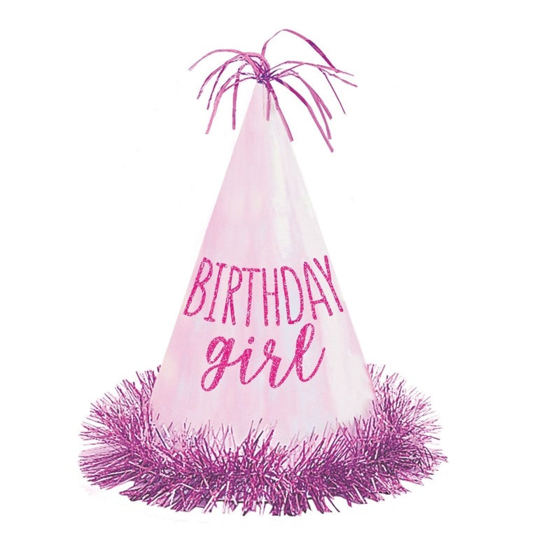 Pink Birthday Girl Party Hat, 1 Count