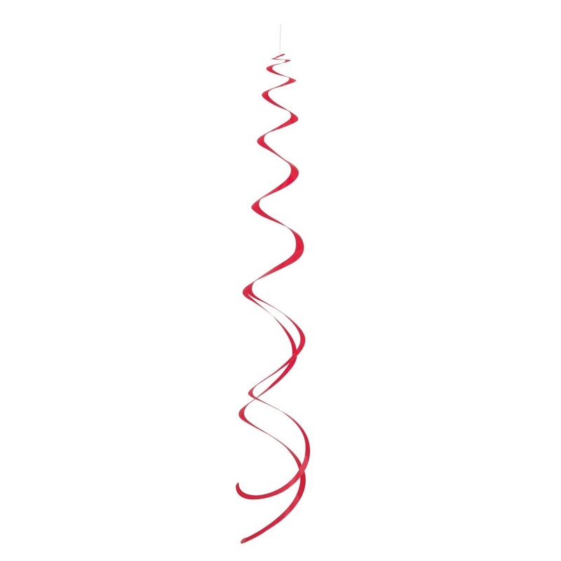 Red Hanging Swirl Decorations, 26 Inches, 8 Count