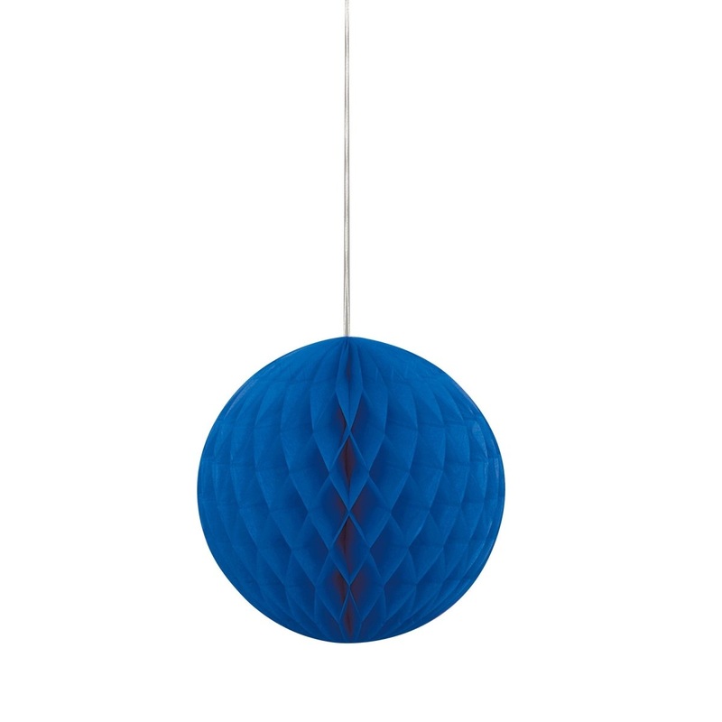 Royal Blue Honeycomb Ball, 8 Inches, 1 Count