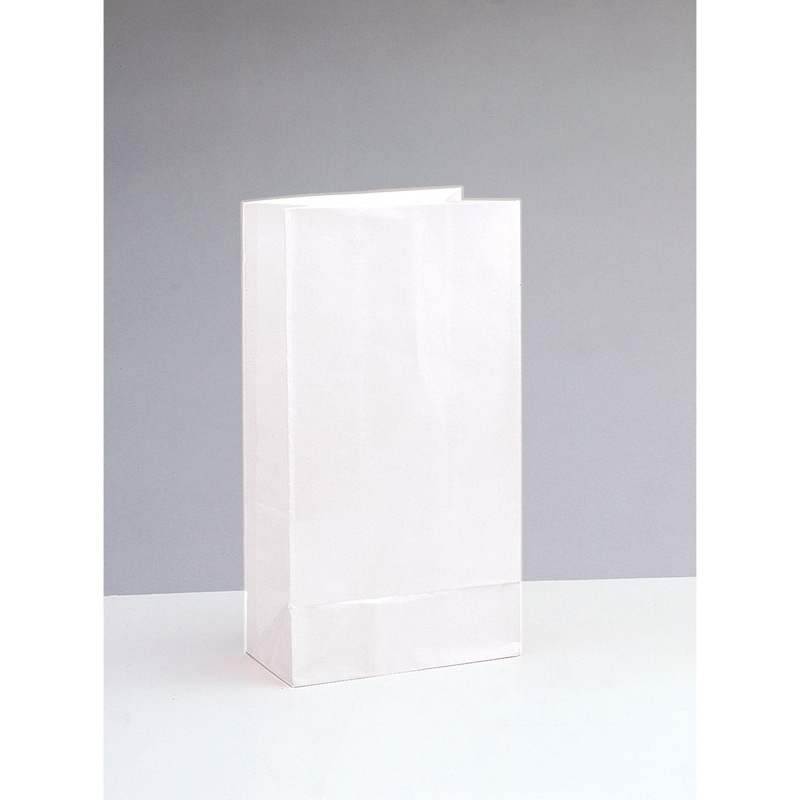 White Paper Party Bags, 10 x 5 Inches, 12 Count