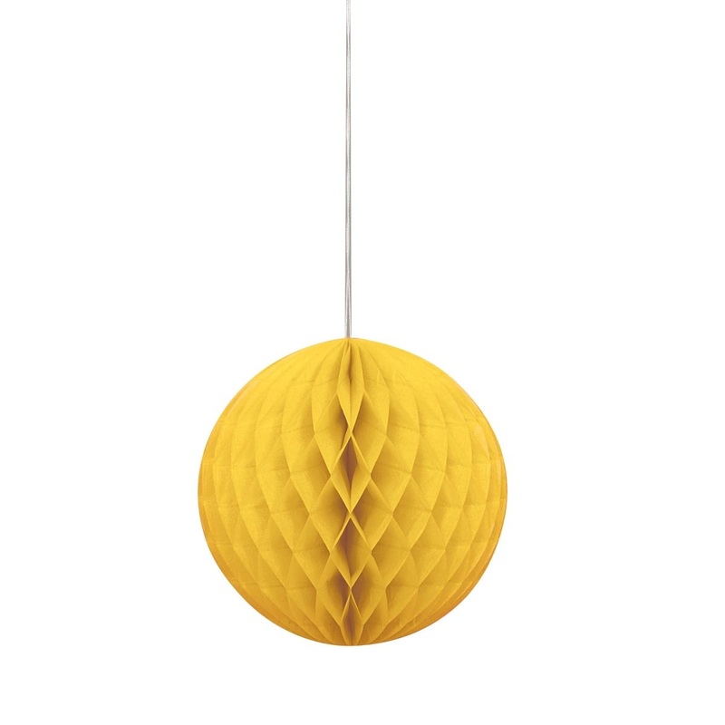 Yellow Honeycomb Ball, 8 Inches, 1 Count