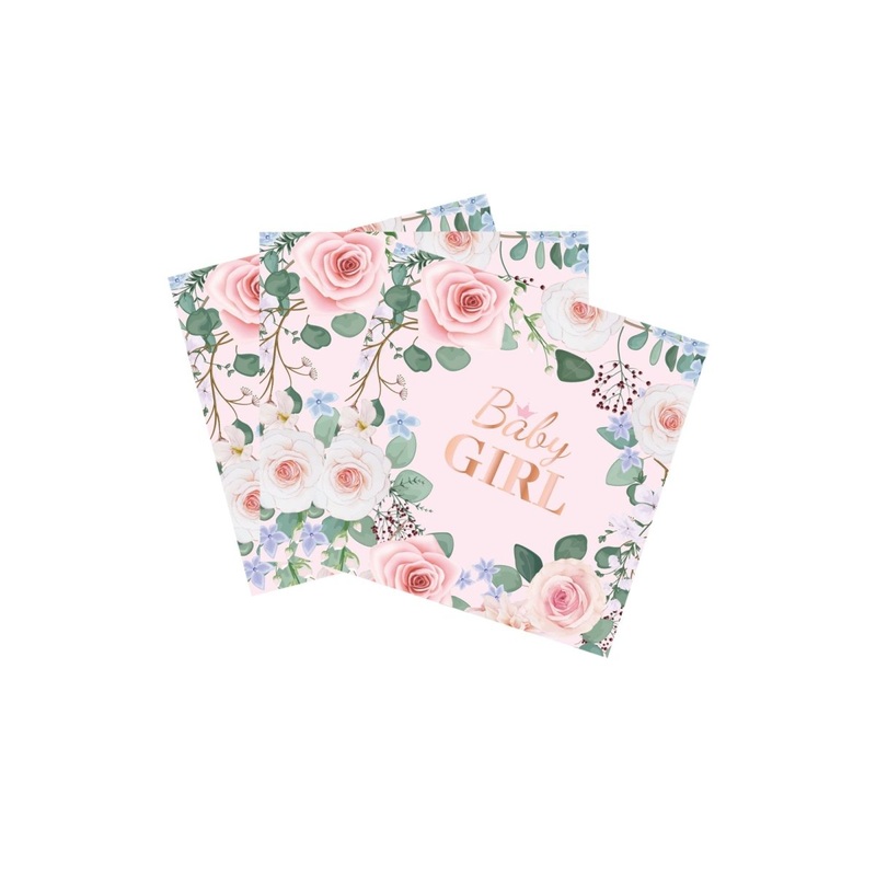 Baby In Bloom Large Lunch Napkins, 16 Count