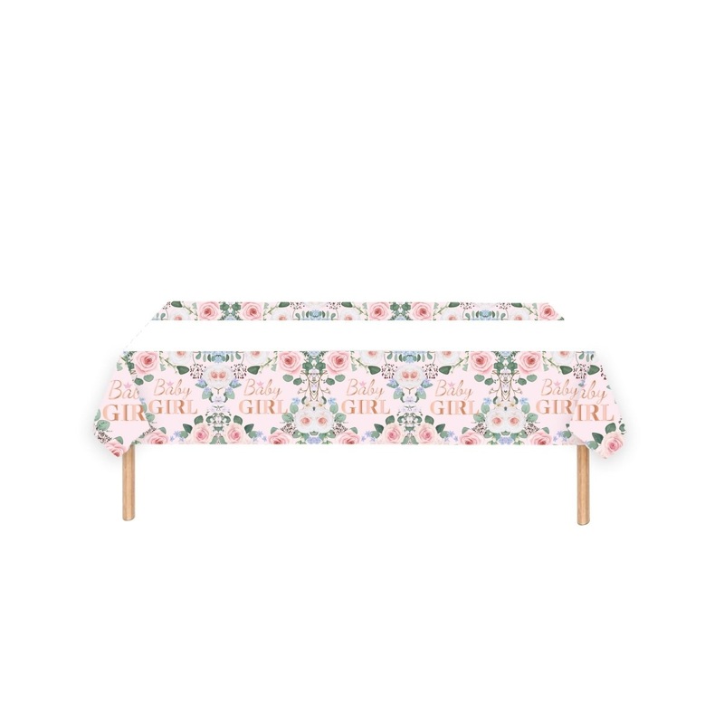 Baby In Bloom Rectangular Paper Table Cover, 47 x 70 Inches, 1 Count
