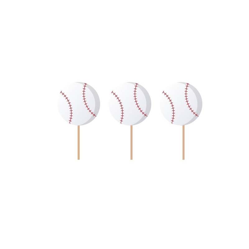 Baseball Cupcake Toppers, 12 Count