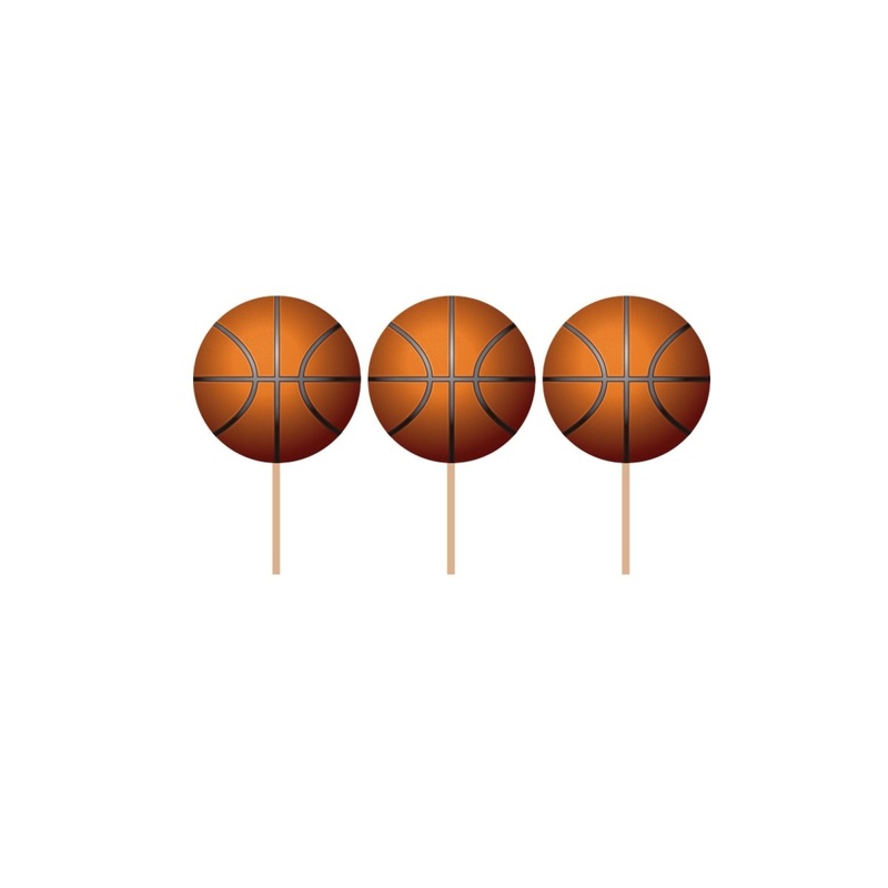 Basketball Cupcake Toppers, 12 Count