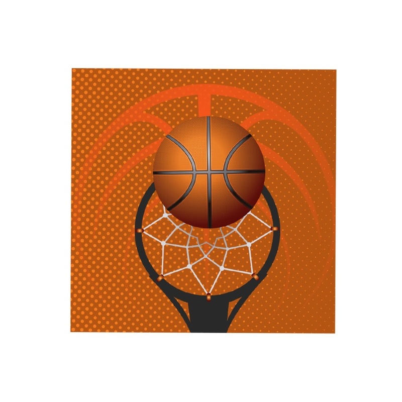 Basketball Large Lunch Napkins, 16 Count