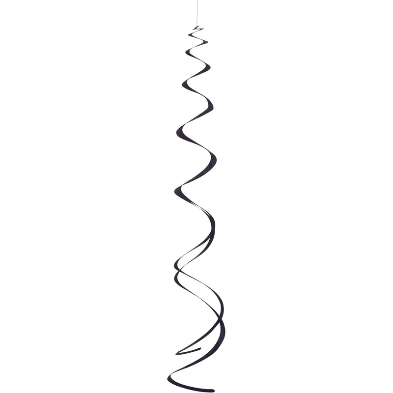 Black Hanging Swirl Decorations, 26 Inches, 8 Count