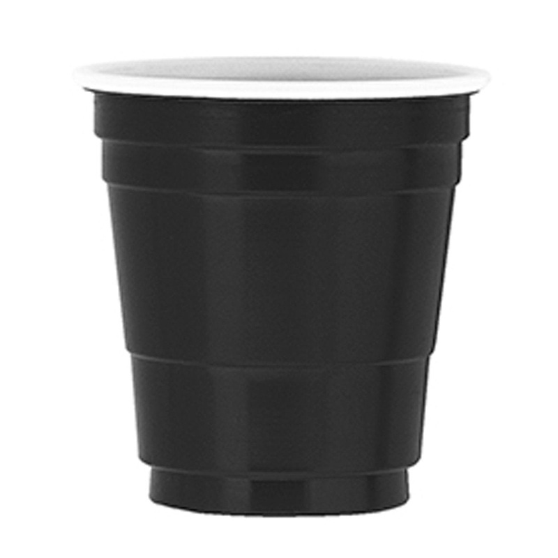 Black Plastic Shot Glasses, 2 Oz, 20 Count