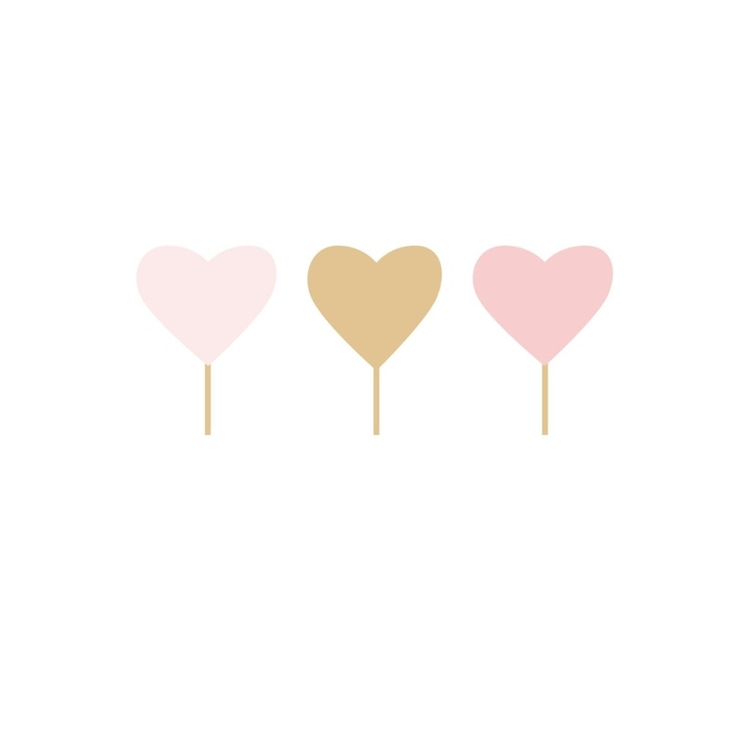 Blushing Hearts Cupcake Toppers, 12 Count