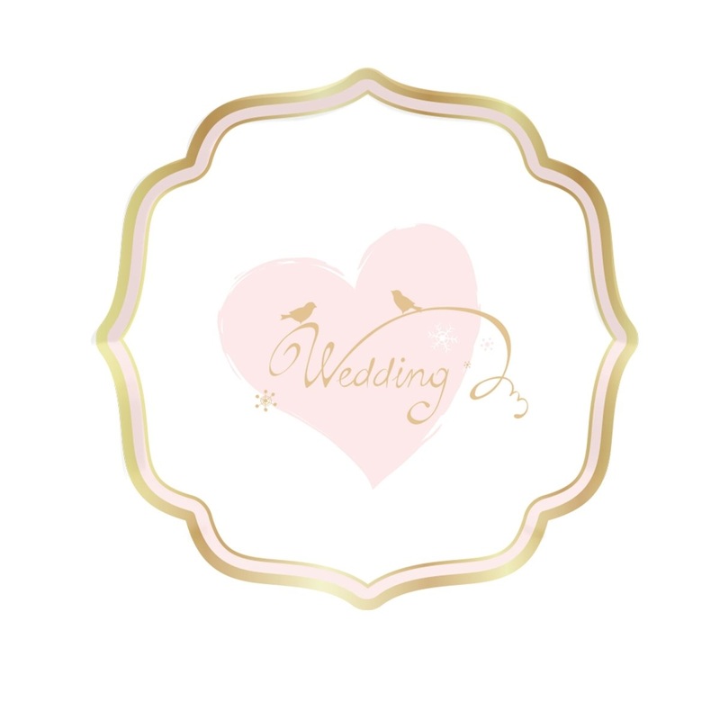 Blushing Hearts Large Lunch Paper Plates, 9 Inches, 8 Count