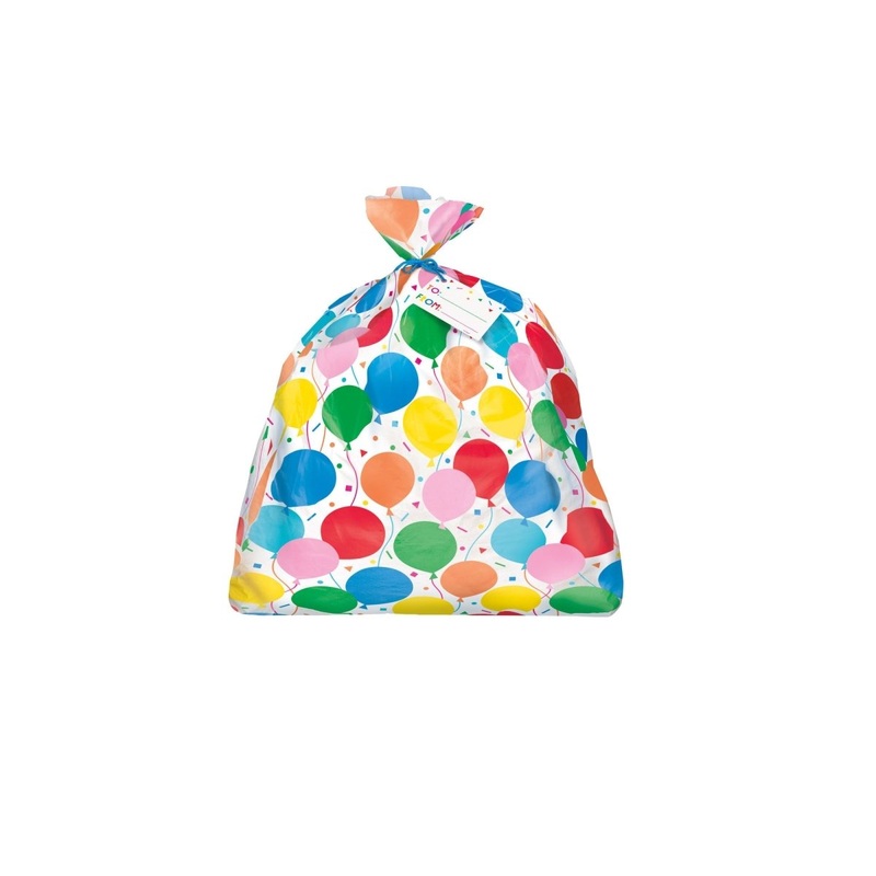 Colorful Balloons Jumbo Plastic Gift Bag, 36 x 44 Inches, 1 Count