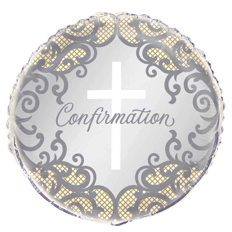 Confirmation Foil Round Balloon, 18 Inches, 1 Count