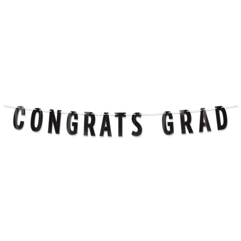 "Congrats Grad" Graduation Banner, 60 Inches, 1 Count