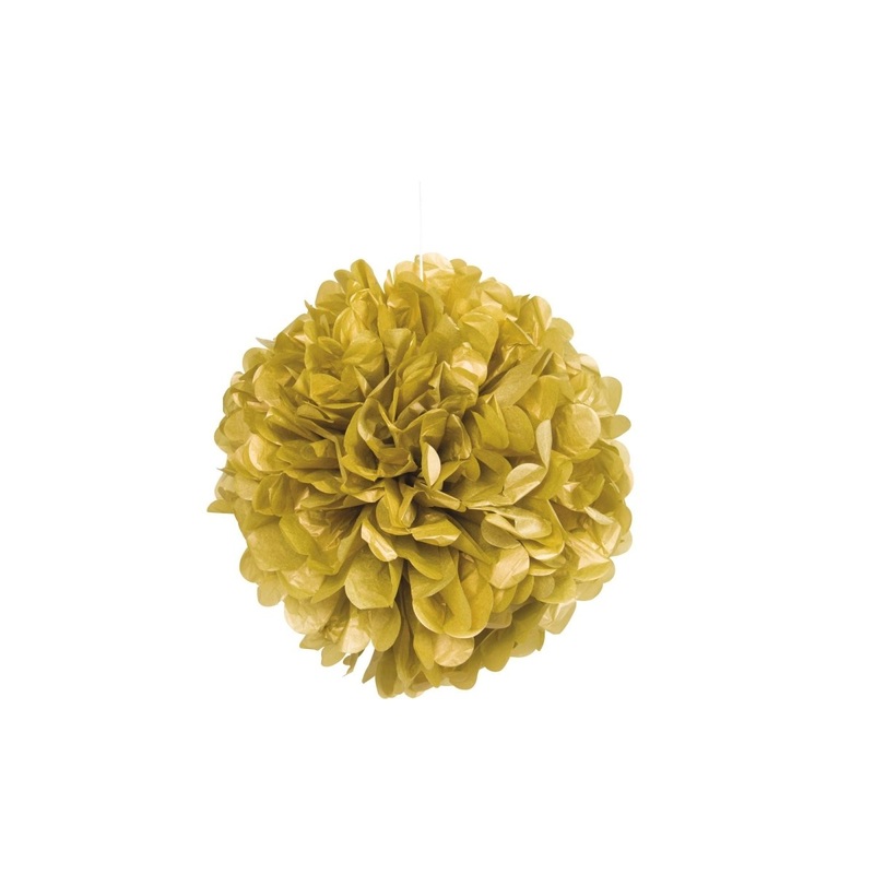 Gold Puff Hanging Decoration, 16 Inches, 1 Count