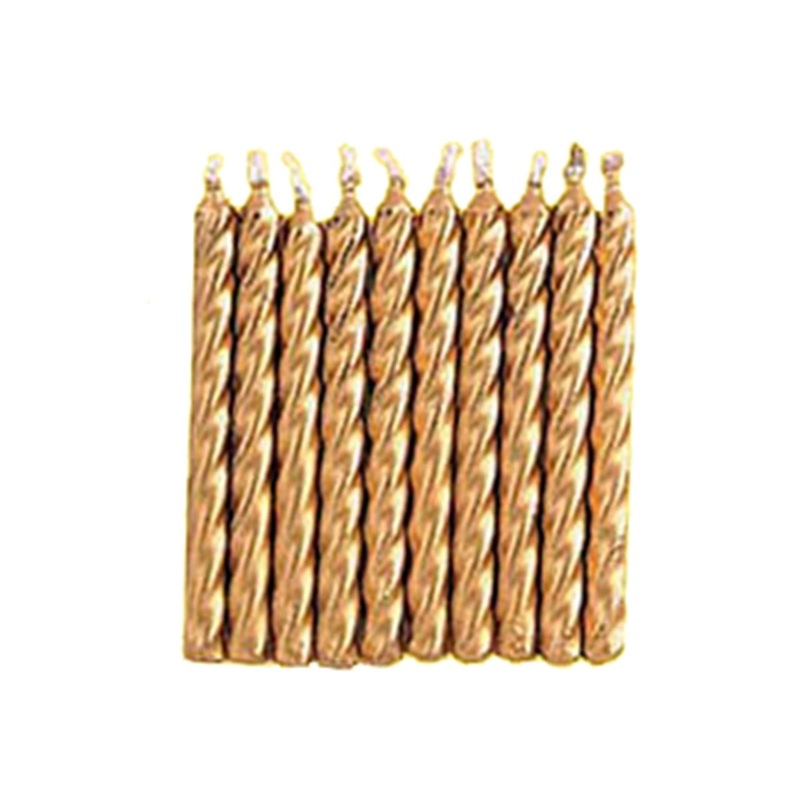 Gold Spiral Candles, 10 Count