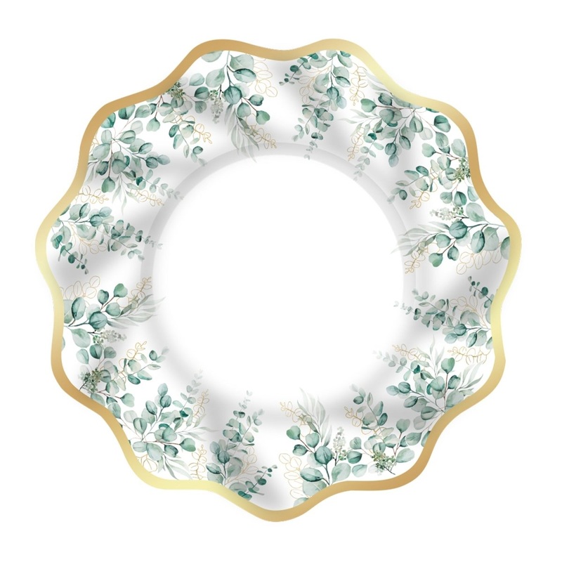 Golden Foliage Large Lunch Paper Plates, 10 Inches, 8 Count