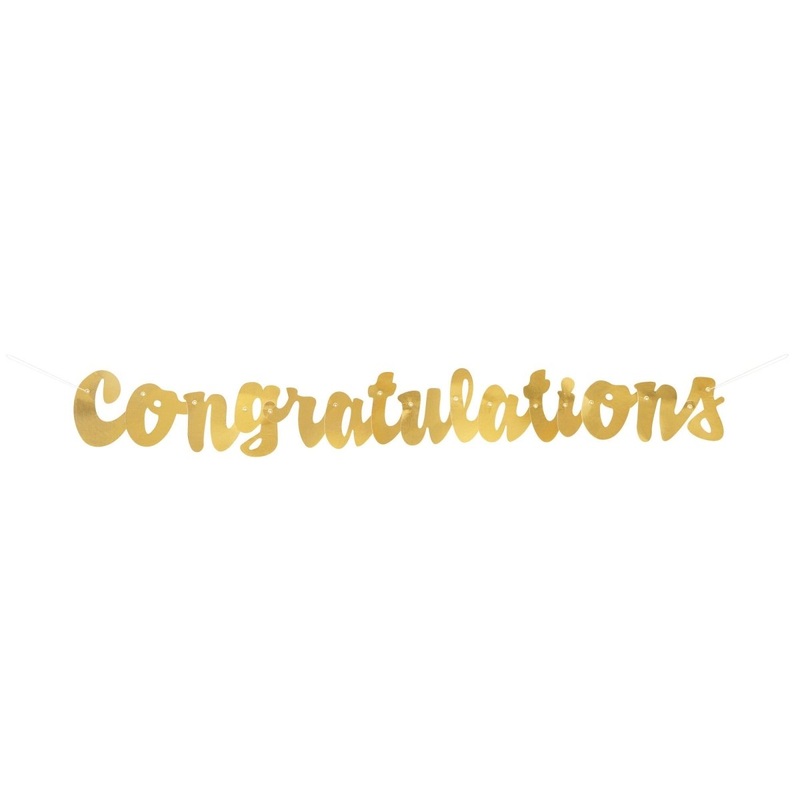 Golden Star Graduation "Congratulations" Gold Banner, 42 Inches, 1 Count
