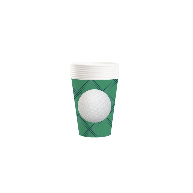 Golf Paper Cups, 9 Oz, 8 Count