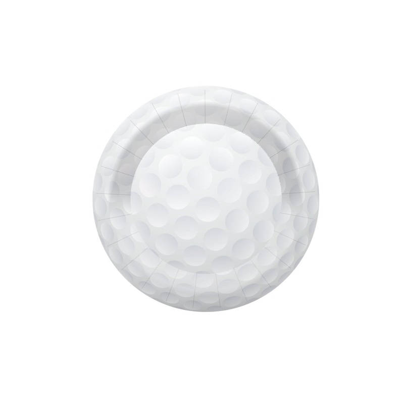 Golf Small Round Dessert Paper Plates, 7 Inches, 8 Count