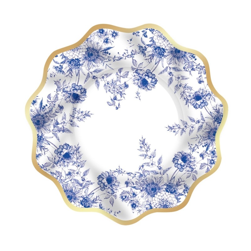 Majestic Flowers Large Lunch Paper Plates, 10 Inches, 8 Count