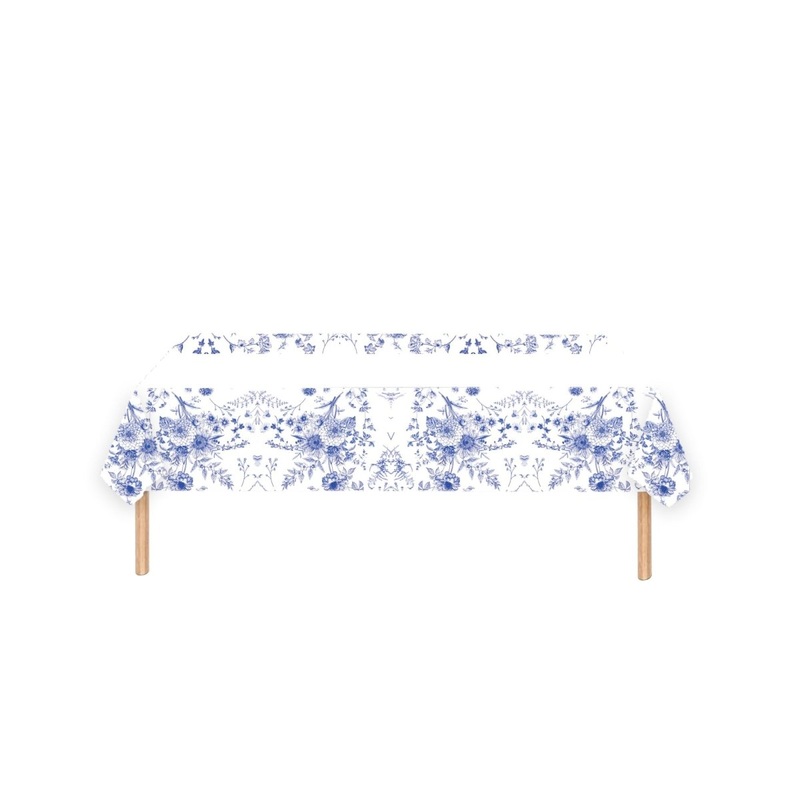Majestic Flowers Rectangular Paper Table Cover, 47 x 70 Inches, 1 Count