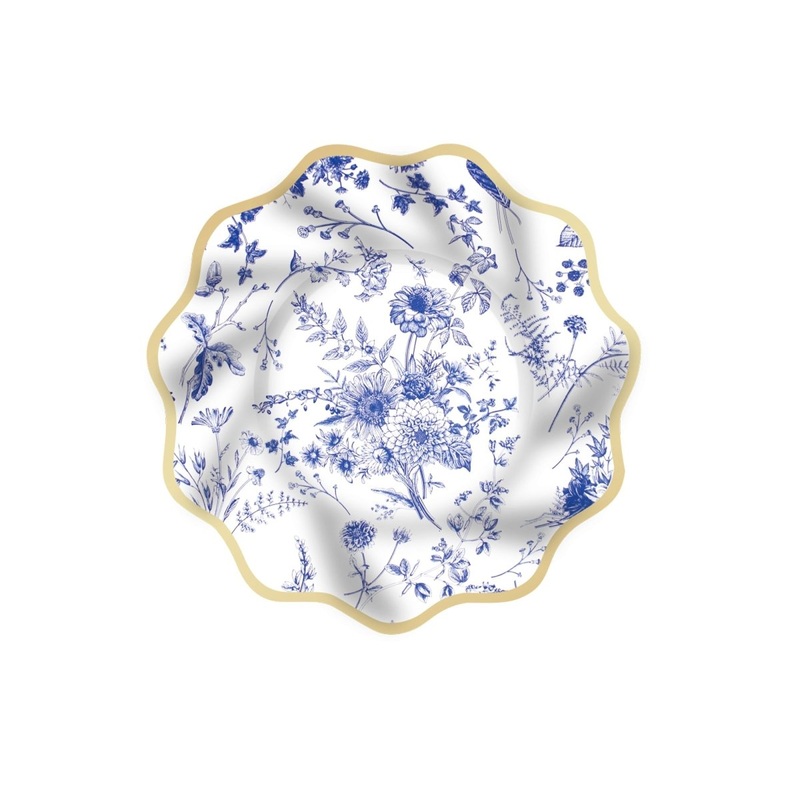 Majestic Flowers Small Dessert Paper Plates, 8 Inches, 8 Count
