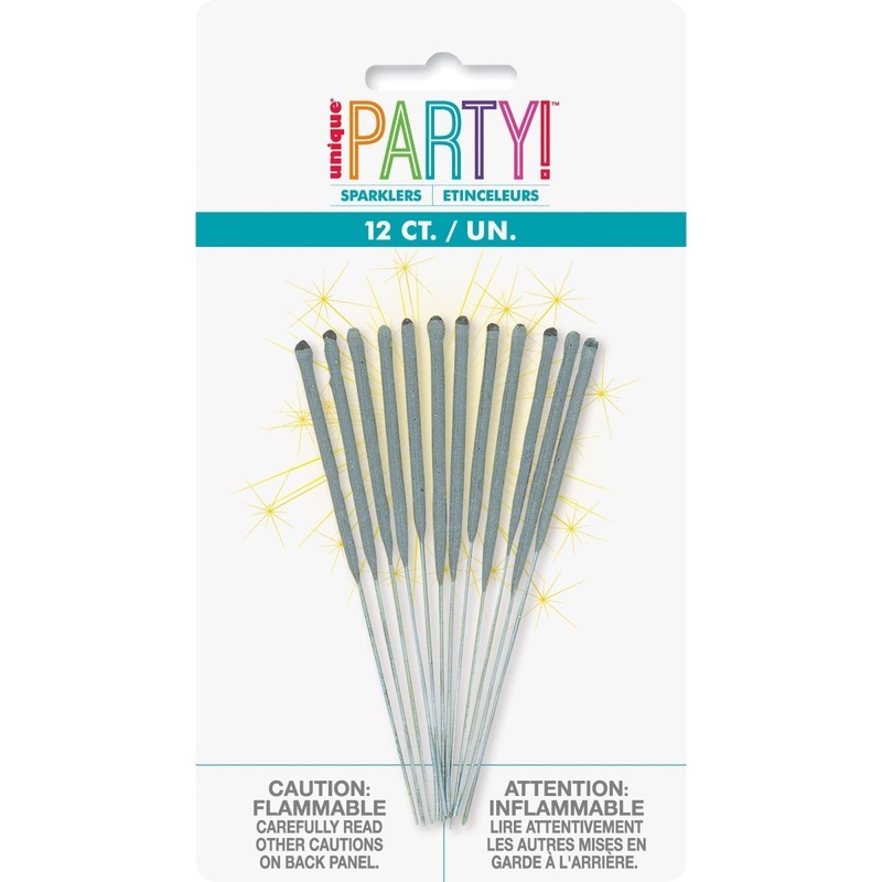 Party Cake Sparklers, 4 Inches, 12 Count