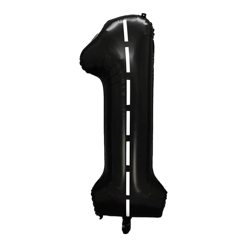 Race Champion Black Number 1 Supershape Foil Balloon, 40 Inches, 1 Count