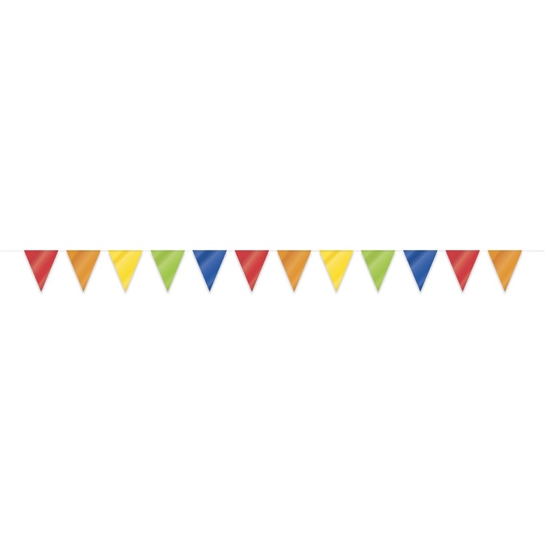 Rainbow Plastic Flag Banner, 384 Inches, 1 Count