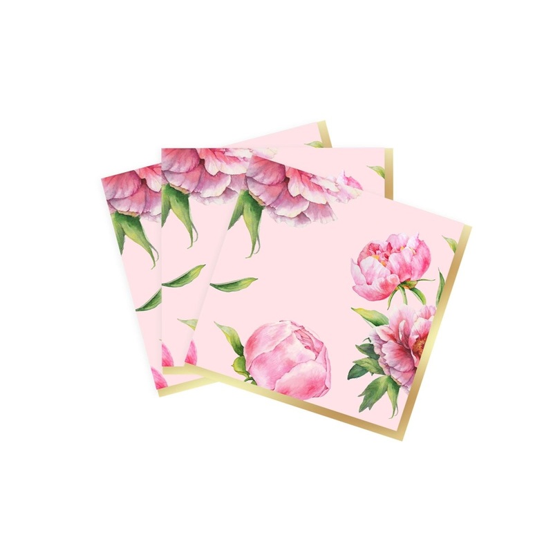 Rosy Elegance Large Lunch Napkins, 16 Count