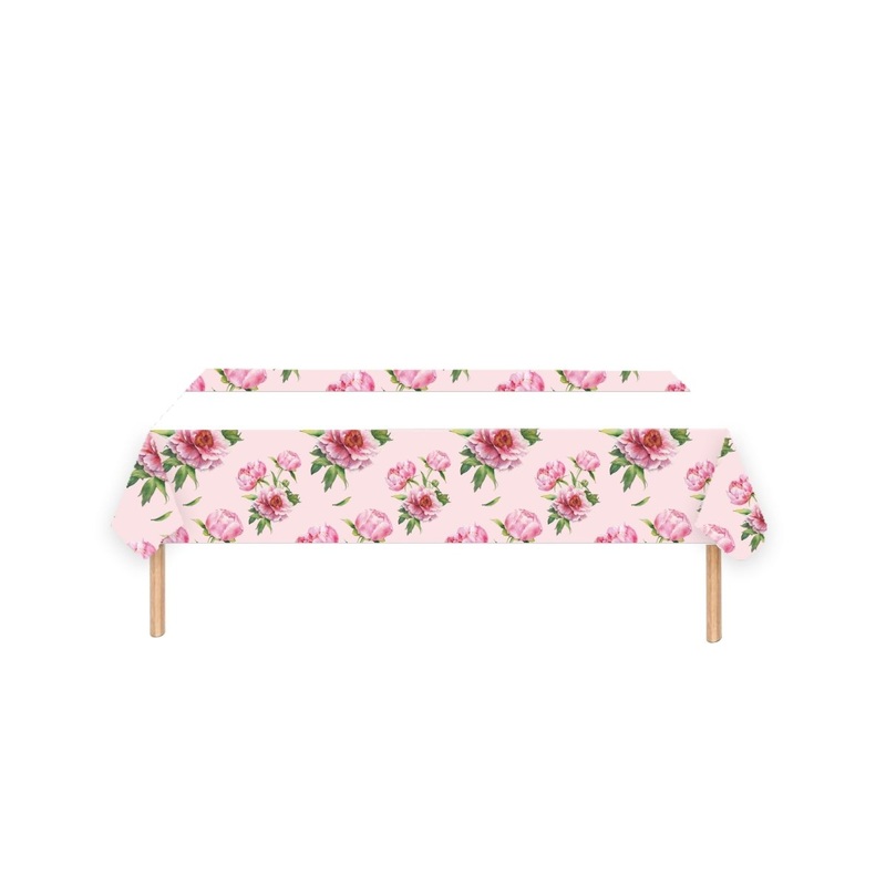 Rosy Elegance Rectangular Paper Table Cover, 47 x 70 Inches, 1 Count