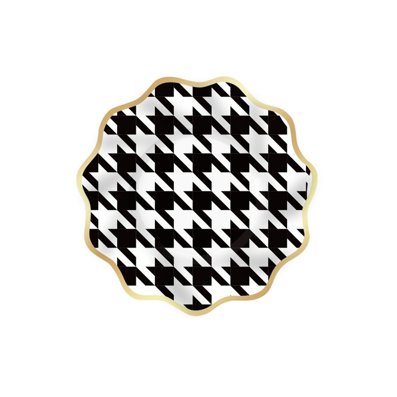 Sophisticated Chic Patterns Small Dessert Paper Plates, 8 Inches, 8 Count