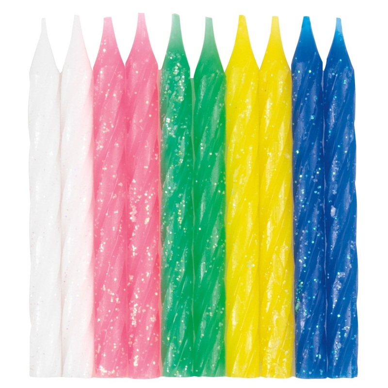 Sparkly Spiral Candles, 20 Count