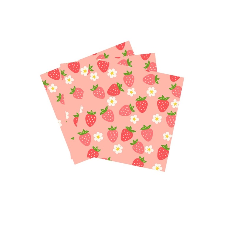 Strawberry Garden Birthday Large Lunch Napkins, 16 Count