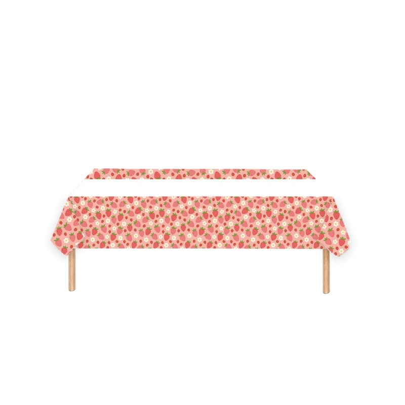 Strawberry Garden Birthday Rectangular Paper Table Cover, 47 x 70 Inches, 1 Count
