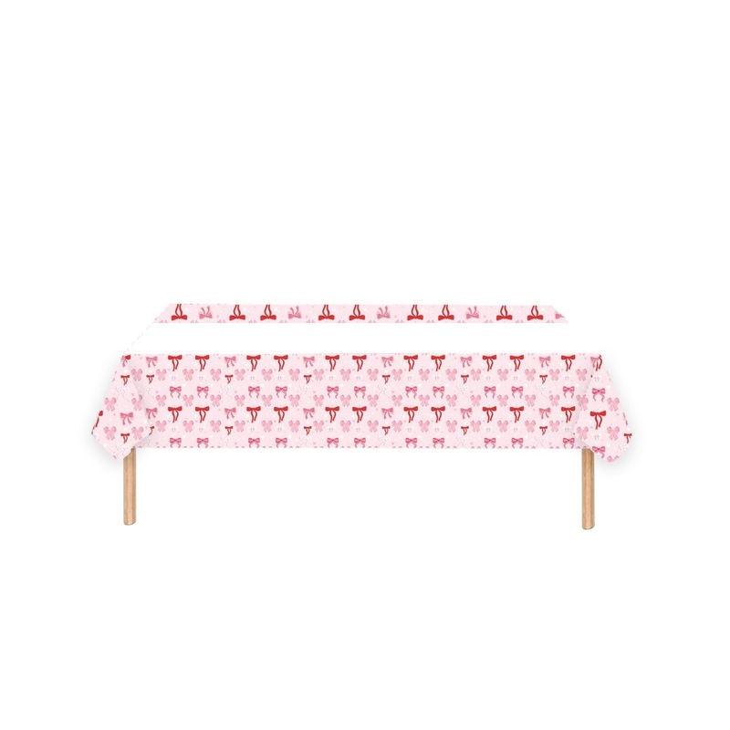 Sweet Bows Birthday Rectangular Paper Table Cover, 47 x 70 Inches, 1 Count