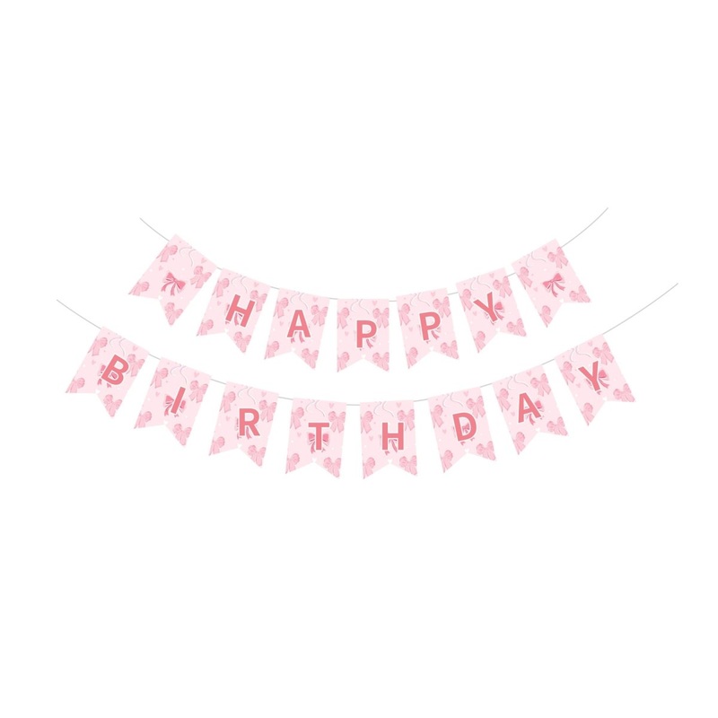 Sweet Bows Happy Birthday Banner, 118 Inches, 1 Count